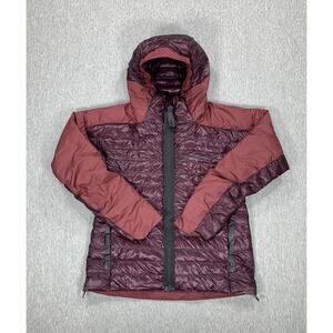 adidas Terrex MyShelter Down Full Zip Hooded Jacket Maroon HH9283 Women's M $320